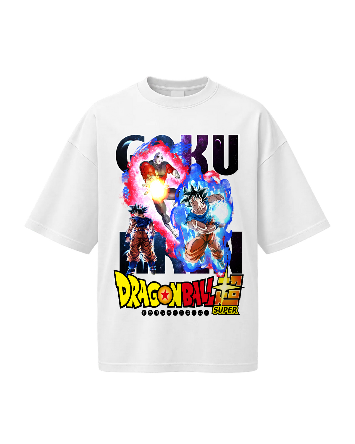 Dragon Ball Super Goku Oversized T-Shirt — Blanc — Recto