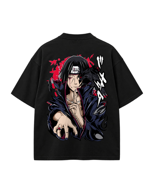 T-Shirt Oversize — Itachi · Naruto — Noir — Verso