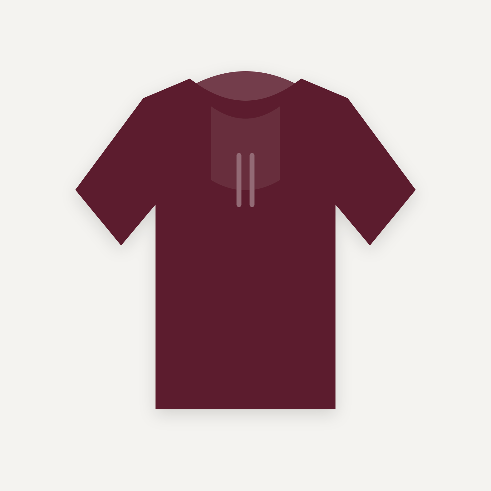 Hoodie personnalisable — Bordeaux — Verso (rendu illustratif, pas une photo réelle)