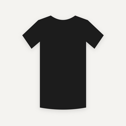 T-Shirt personnalisable — Noir — Verso (rendu illustratif, pas une photo réelle)