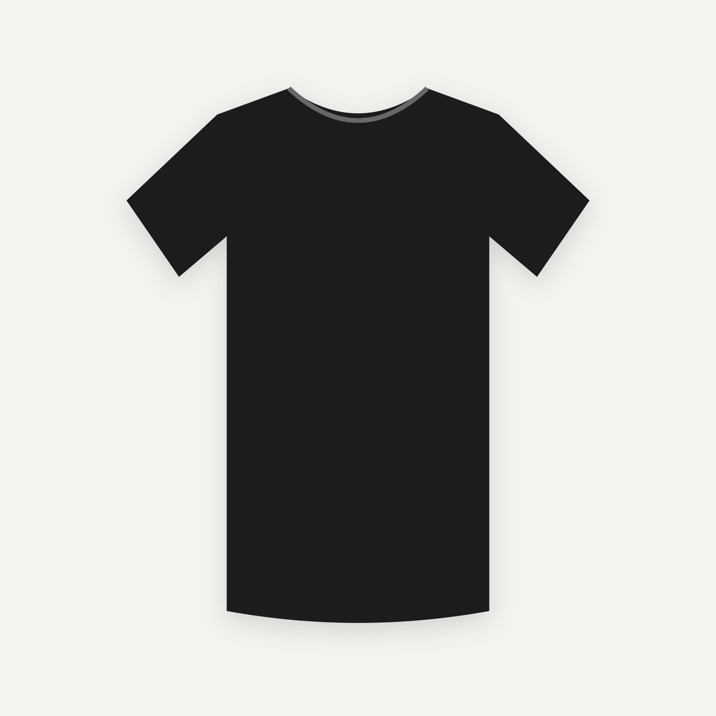 T-Shirt personnalisable — Noir — Recto (rendu illustratif, pas une photo réelle)