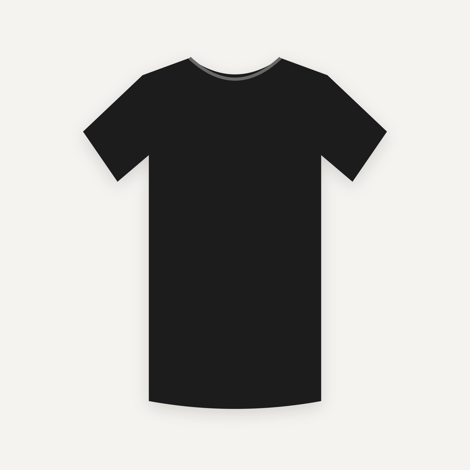 T-Shirt personnalisable — Noir — Recto (rendu illustratif, pas une photo réelle)