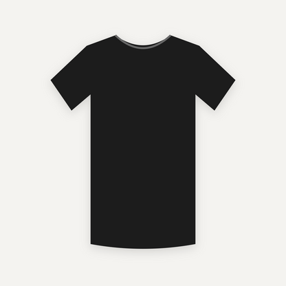 T-Shirt personnalisable — Noir — Recto (rendu illustratif, pas une photo réelle)