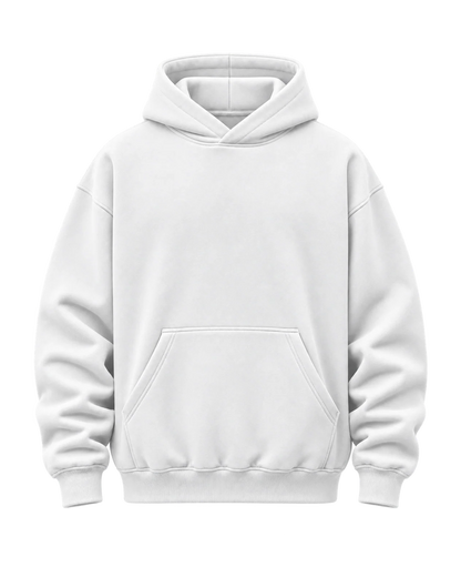 Hoodie OVER SIZE “لا تأسفن على غدر الزمان ” — Blanc — Recto