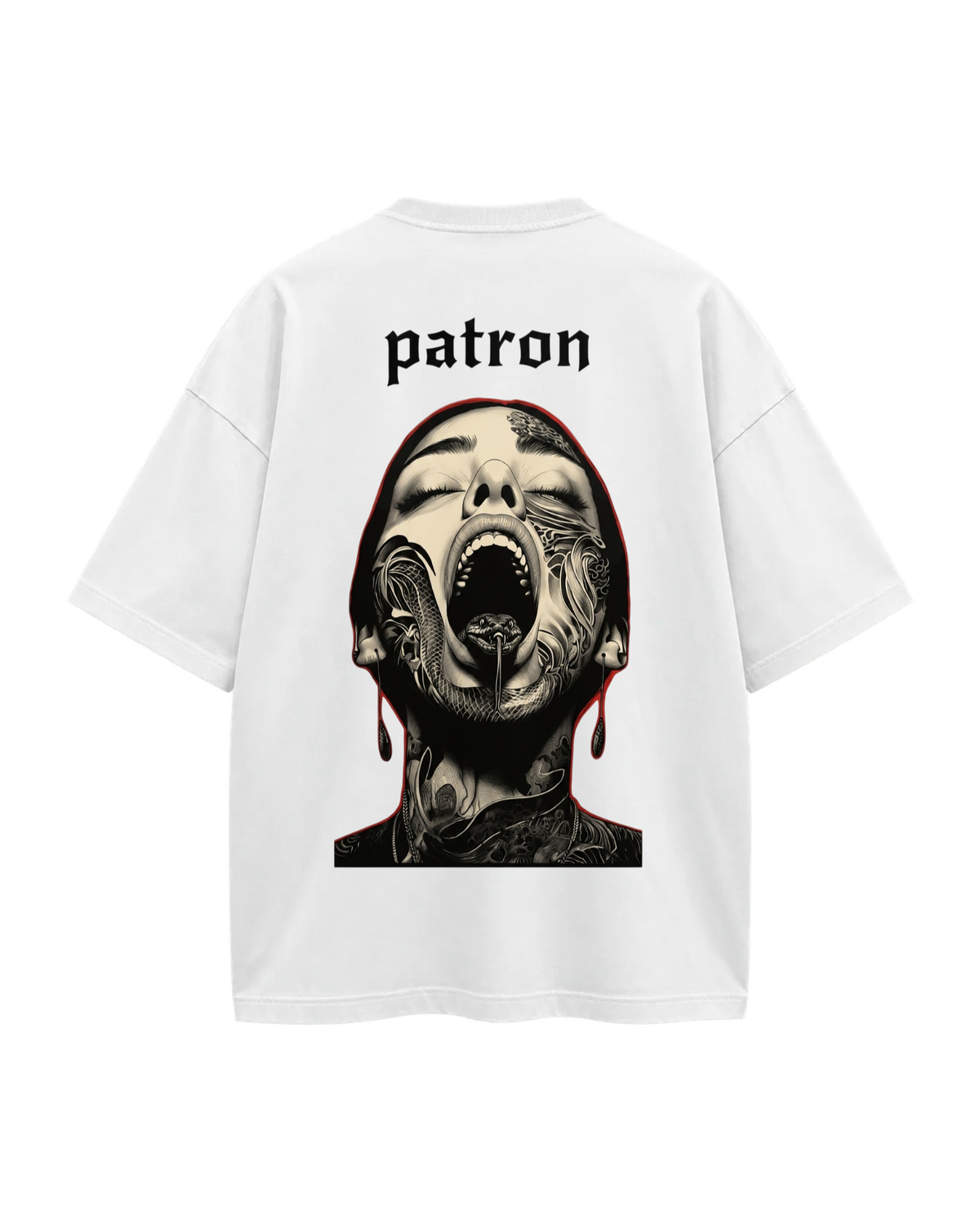 t-shirt over size Black and white — Blanc — Verso