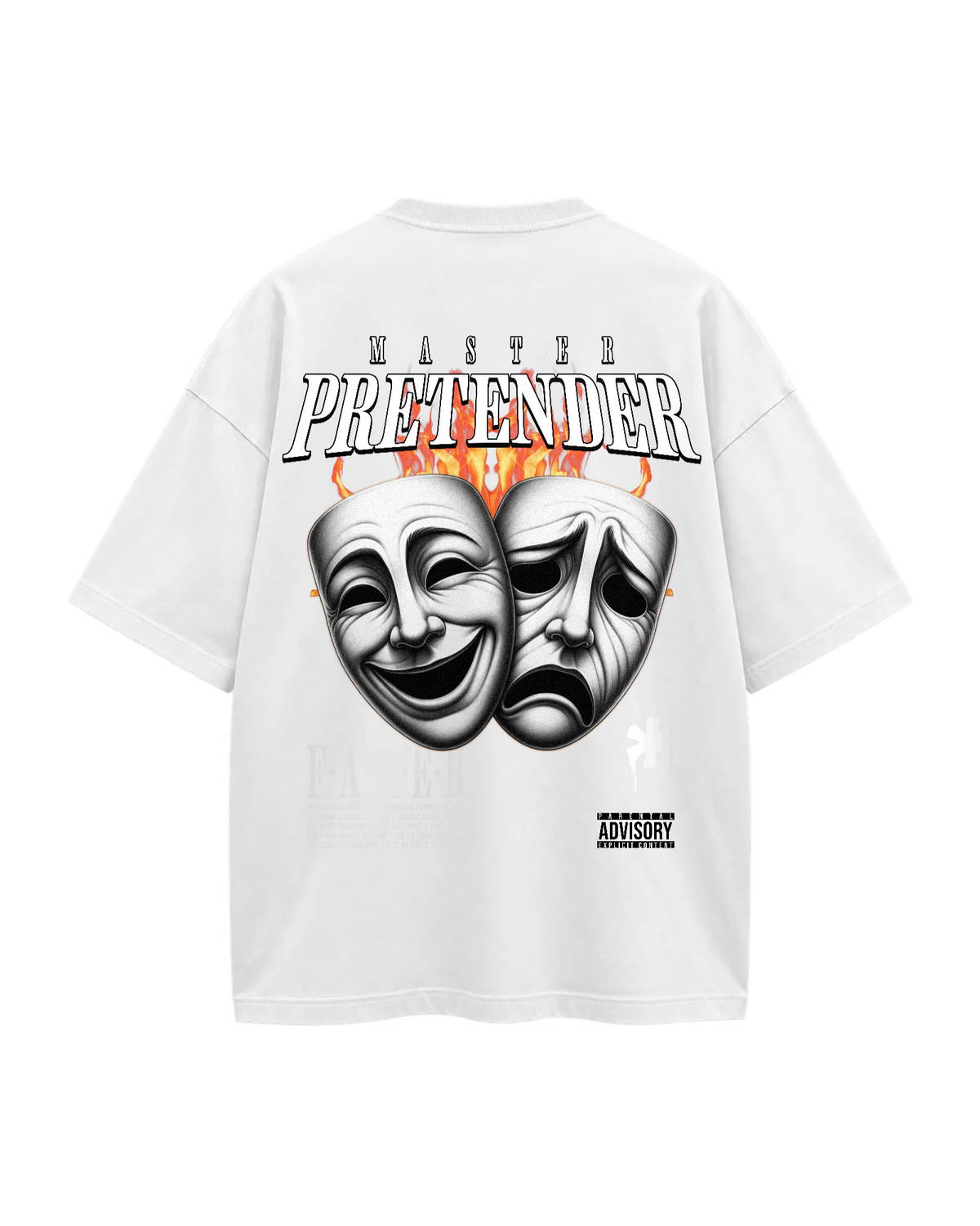 T-Shirt Oversize — Master Pretender — Blanc — Verso