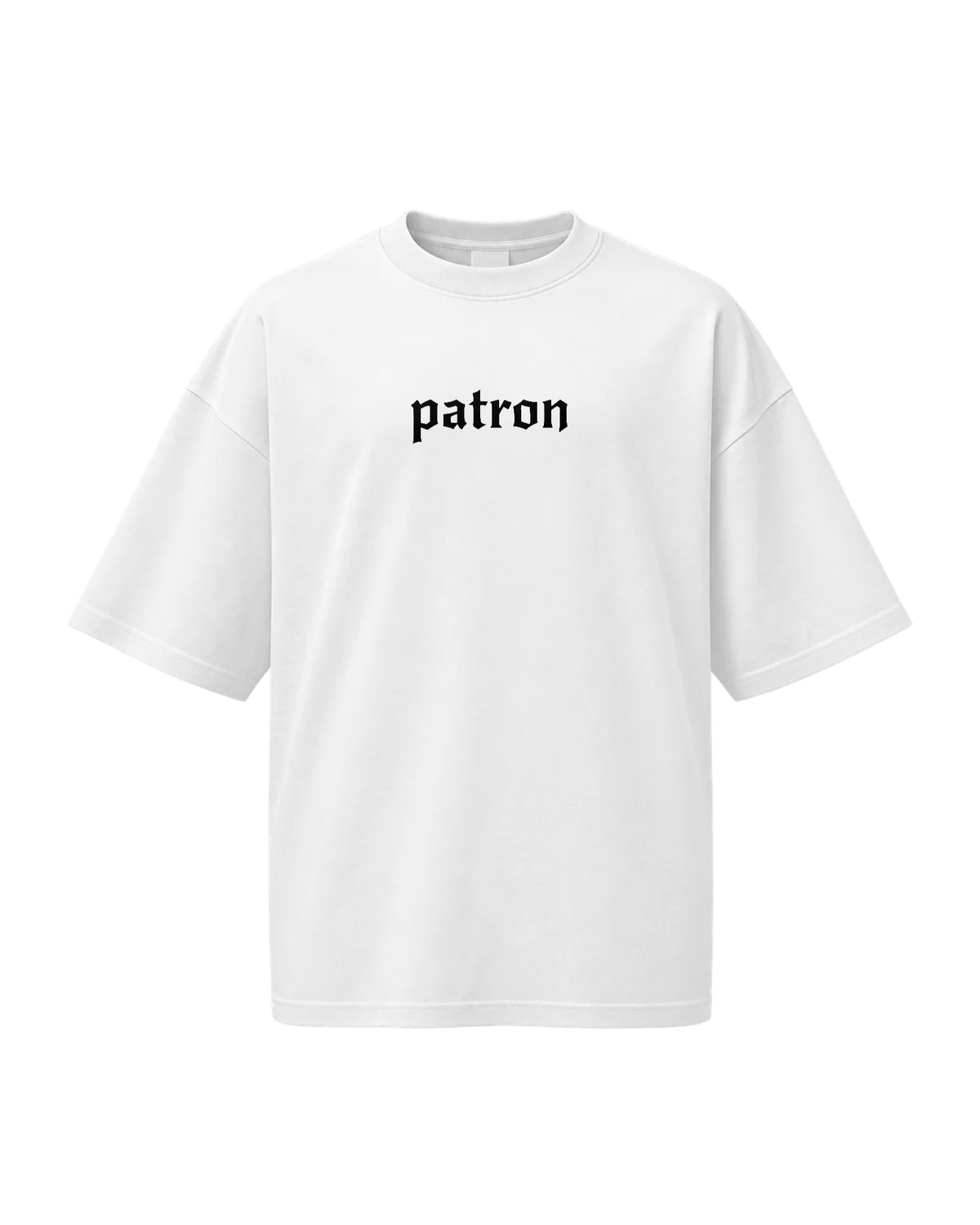 t-shirt over size Black and white — Blanc — Recto
