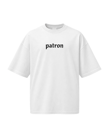 t-shirt over size Black and white — Blanc — Recto