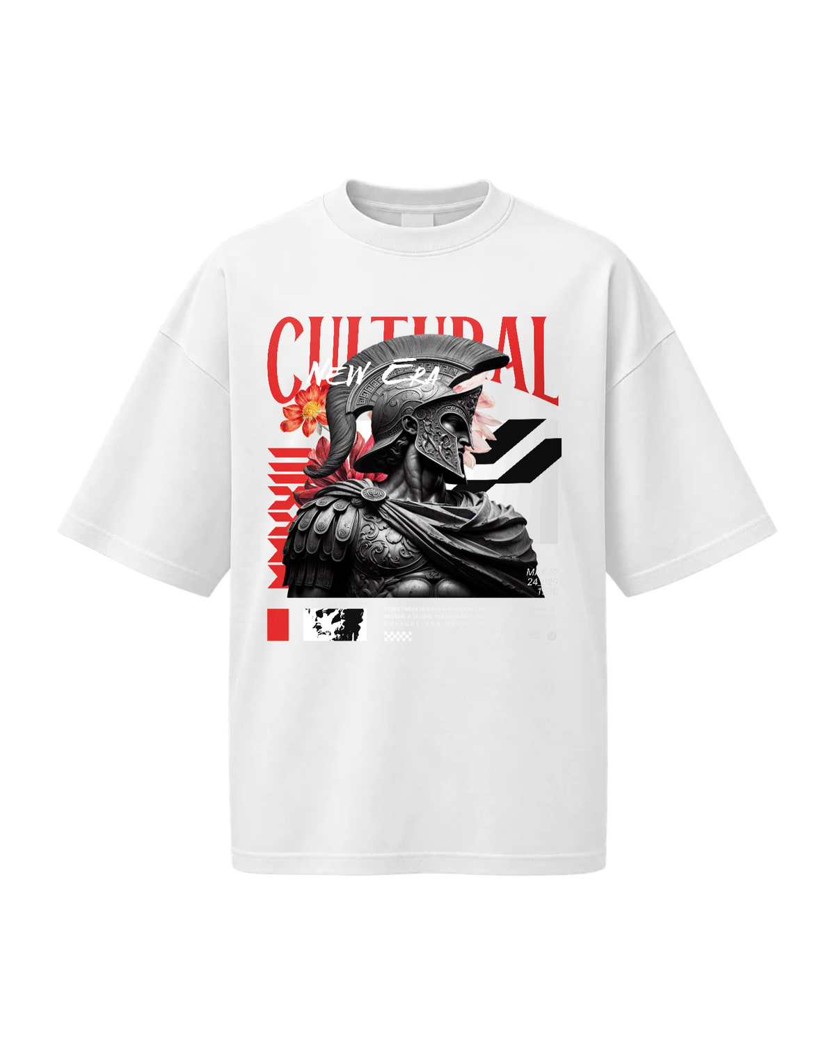 T-Shirt Oversize — Cultural Warrior — Blanc — Recto
