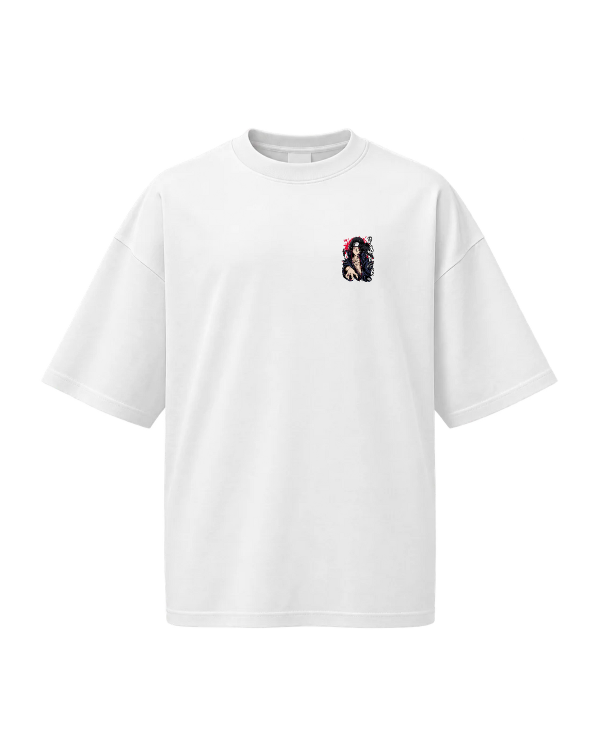 T-Shirt Oversize — Itachi · Naruto — Blanc — Recto
