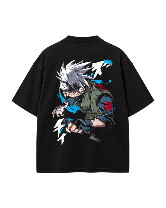 T-Shirt Oversize — Anime Ninja — Noir — Verso