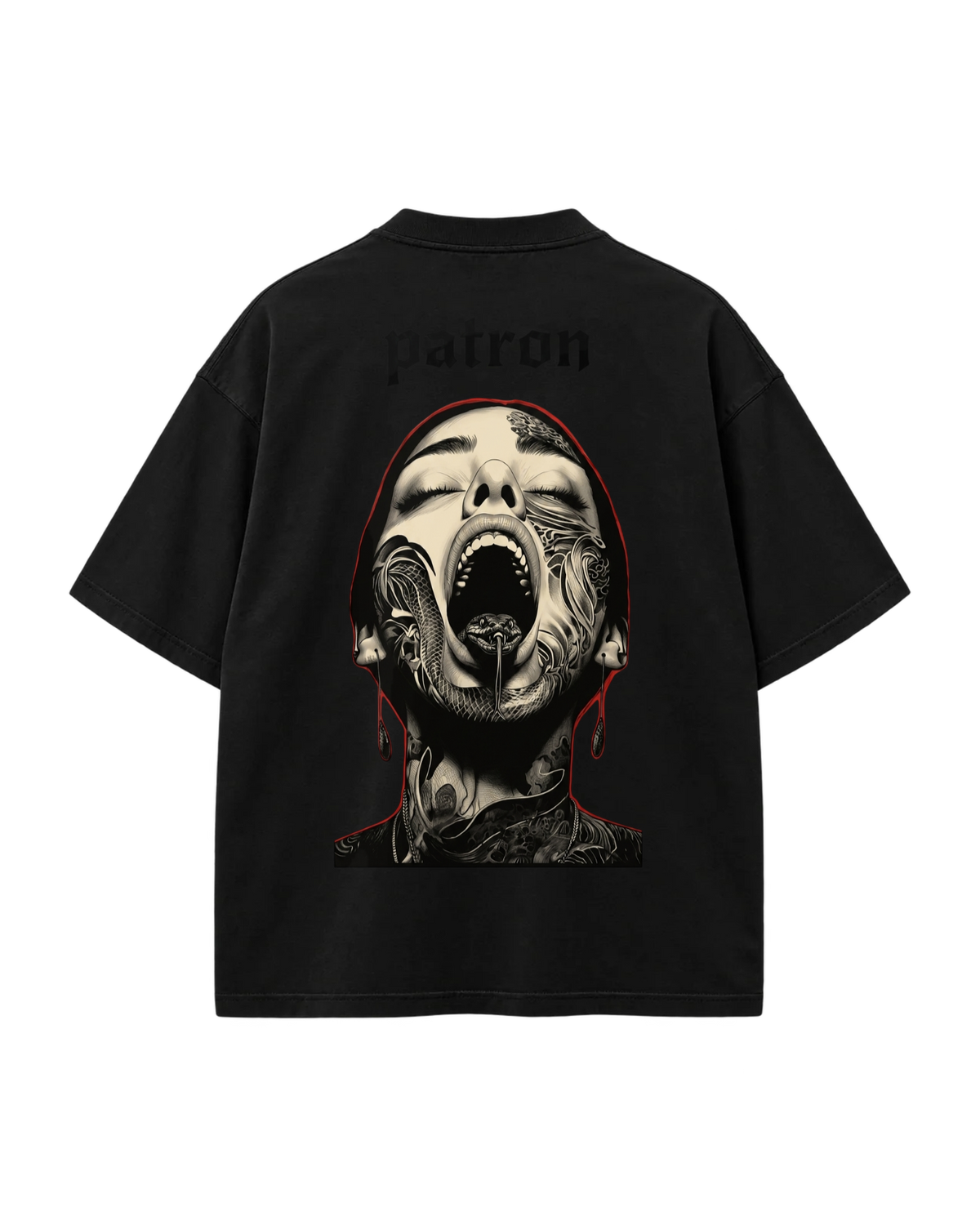 t-shirt over size Black and white — Noir — Verso