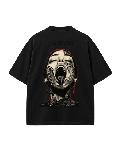 t-shirt over size Black and white — Noir — Verso