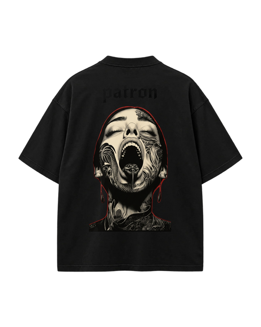 t-shirt over size Black and white — Noir — Verso
