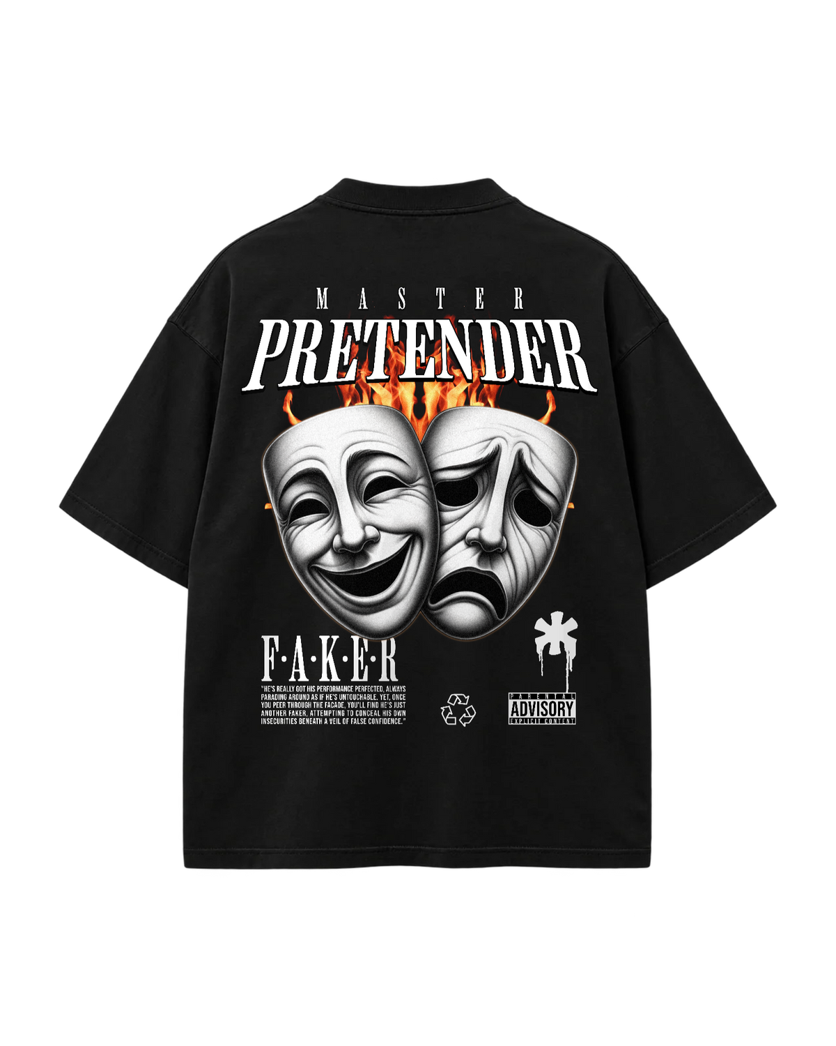 T-Shirt Oversize — Master Pretender — Noir — Verso