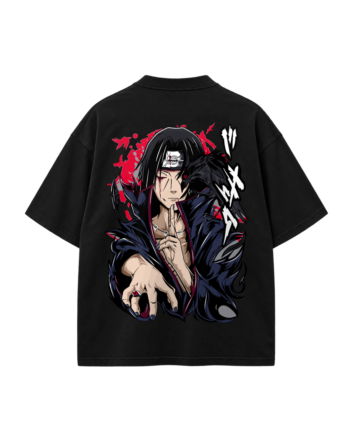 T-Shirt Oversize — Itachi · Naruto — Noir — Verso