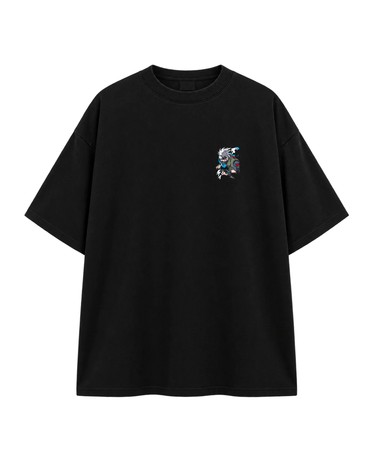 T-Shirt Oversize — Anime Ninja — Noir — Recto