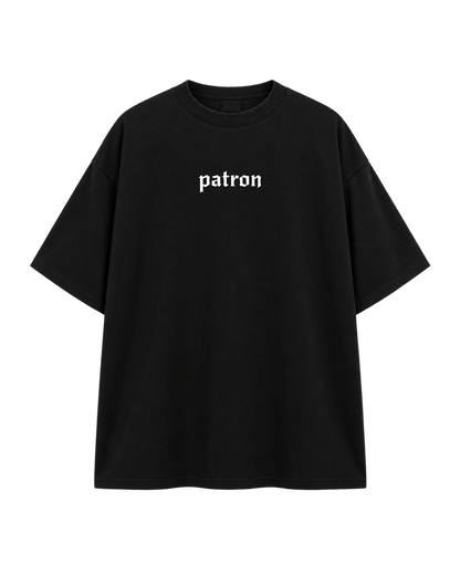 t-shirt over size Black and white — Noir — Recto