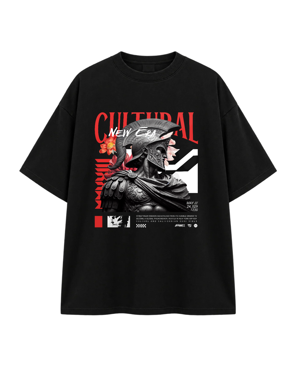 T-Shirt Oversize — Cultural Warrior — Noir — Recto